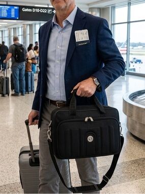 Travelers Club Black Carry-on Under Seat Weekender Travel Tote/Bag Double Zip